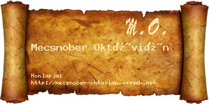 Mecsnober Oktávián névjegykártya